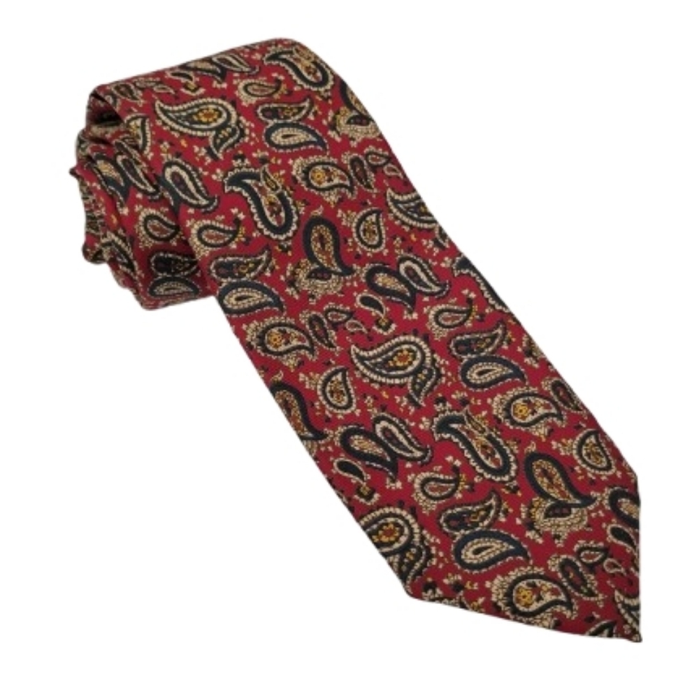 Paisley Burgundy Silk Tie Bancroft